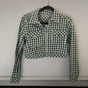 NWT Urban Outfitters Cropped Gingham Jacket